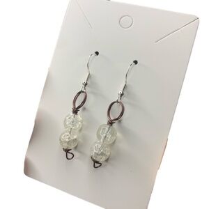 Clear sea glass handmade earrings